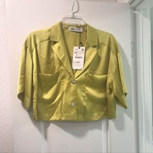 Zara cropped shirt
